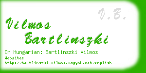 vilmos bartlinszki business card